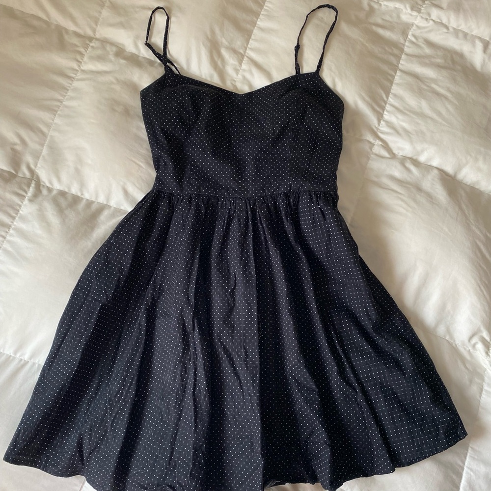 Lucca Couture Black Mini Dress with White Dots